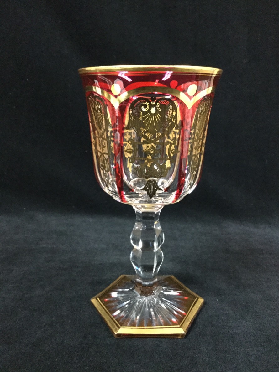 エンパイア バカラ Baccarat 金彩 ワイングラス クランベリー baccarat アルクール 高級シリーズ クリスタル BACCARATバカラ&frasl;※廃盤極稀少型 0 工芸品 n586 ハイ Serendipity