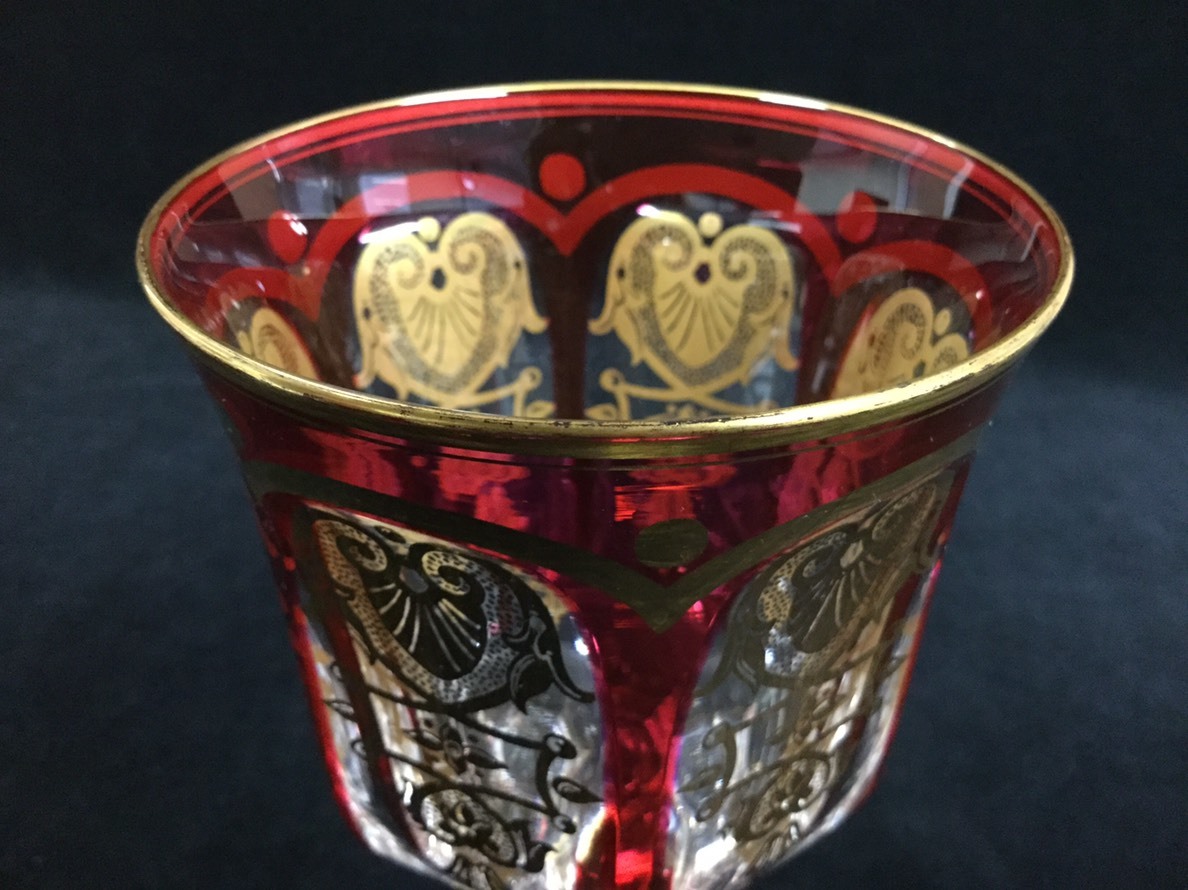 エンパイア バカラ Baccarat 金彩 ワイングラス クランベリー baccarat アルクール 高級シリーズ クリスタル BACCARATバカラ&frasl;※廃盤極稀少型 0 工芸品 n586 ハイ Serendipity