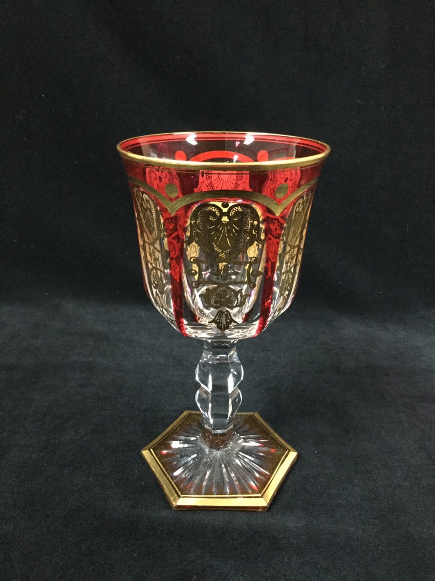 エンパイア バカラ Baccarat 金彩 ワイングラス クランベリー baccarat アルクール 高級シリーズ クリスタル BACCARATバカラ&frasl;※廃盤極稀少型 0 工芸品 n586 ハイ Serendipity