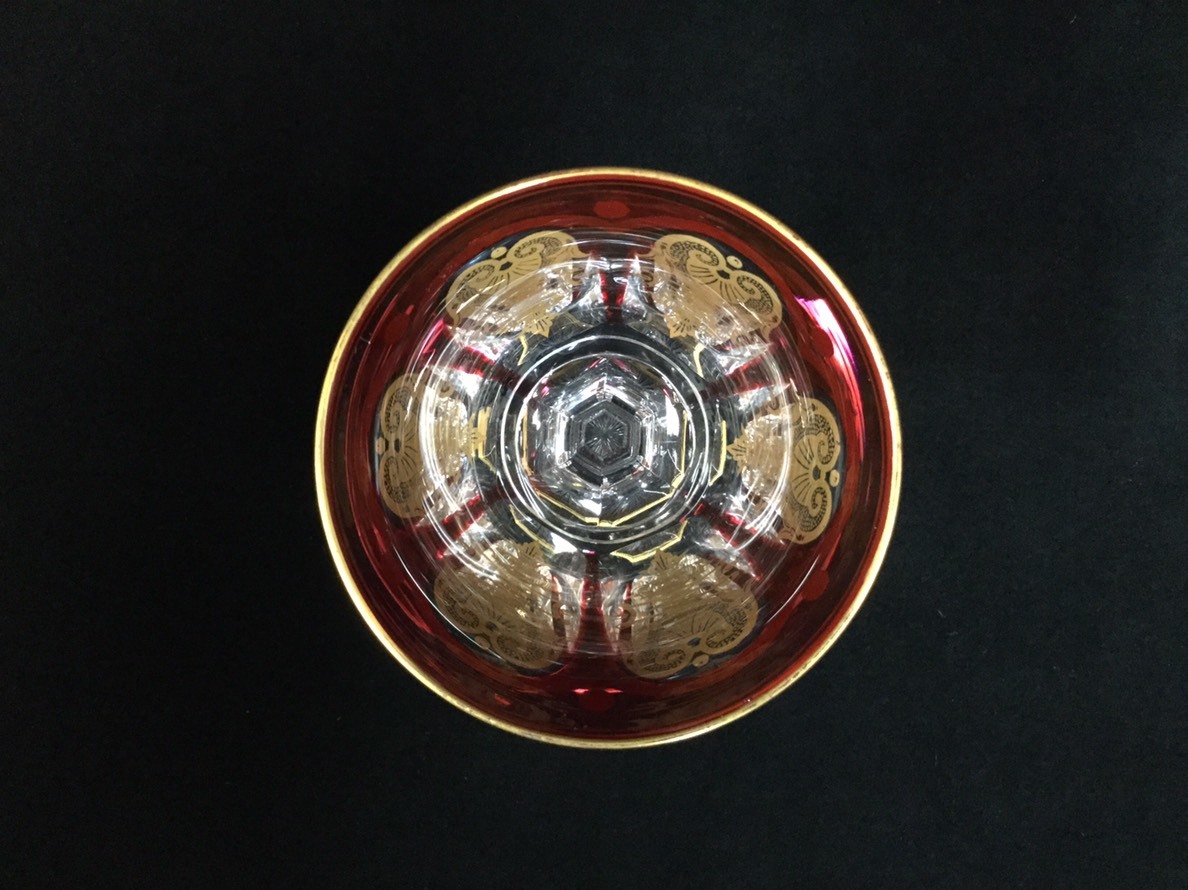 エンパイア バカラ Baccarat 金彩 ワイングラス クランベリー baccarat アルクール 高級シリーズ クリスタル BACCARATバカラ&frasl;※廃盤極稀少型 0 工芸品 n586 ハイ Serendipity