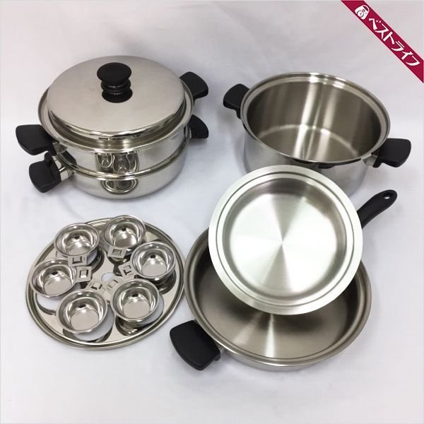 アムウェイ クィーン 27cm両手鍋＆蒸し器セット（スチーマー