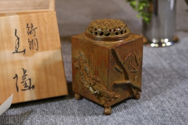 香炉 松竹梅 共箱 四足 高岡銅器 香道具 - Yahoo!オークション 茶道具