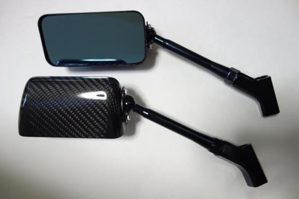 【SIMOTA正規品】カーボンバックミラー 【135㎜・ブルーレンズ】 正ネジ/逆ネジ 10mm 左右セット 超軽量カーボンミラー 新品 JR-1D