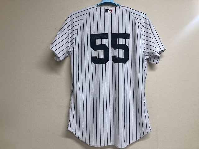 ニューヨーク ヤンキース #55 松井秀喜 直筆サイン入り ユニフォーム