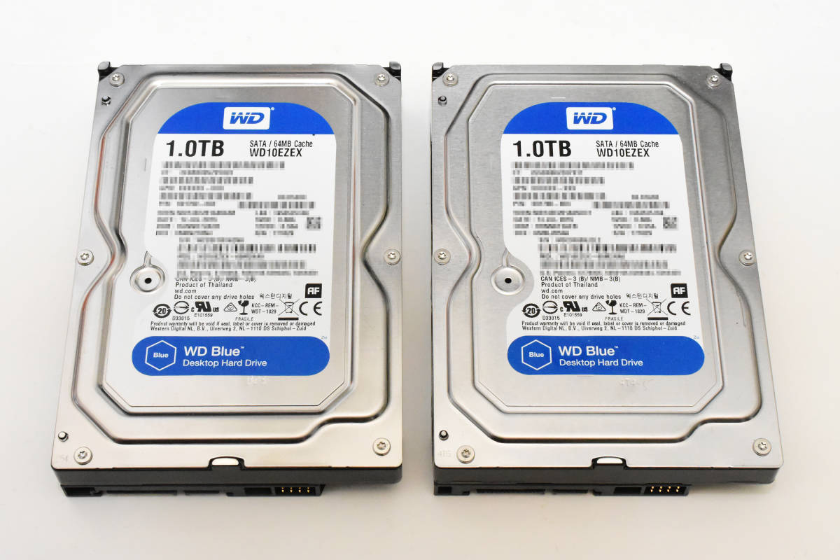 【送料込】WESTERN DIGITAL WD10EZEX [1TB SATA600 7200rpm 6Gbps]　WD Blue　1.0TB ×　2個セット
