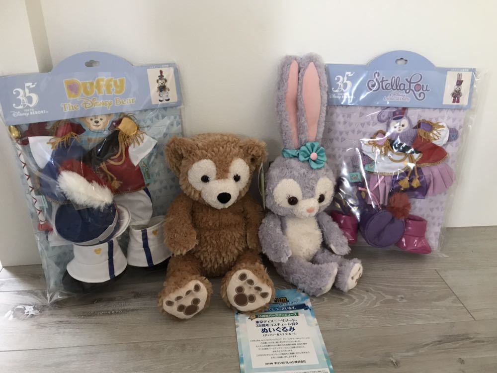 当選品　新品未使用　 ダッフィー & ステラ・ルー ぬいぐるみ 35周年　コスチューム付き キリン ビバ!ドリームサマー_1