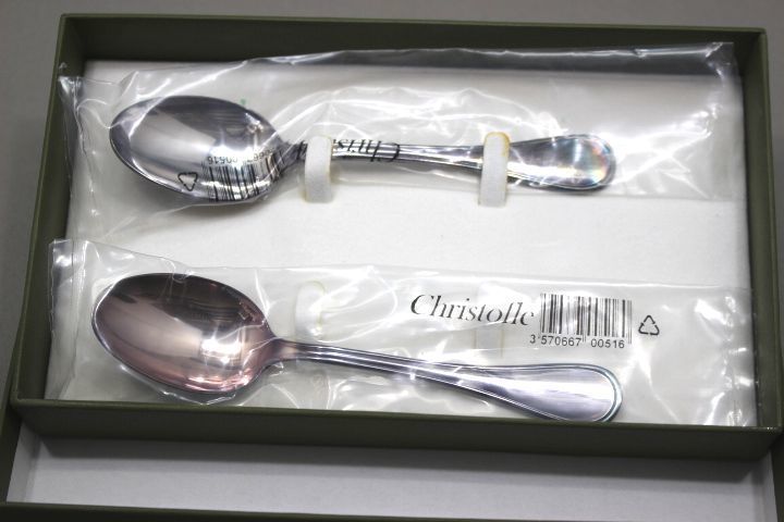 02344☆ Christofle クリストフル コーヒー スプーン ペア 2客 セット
