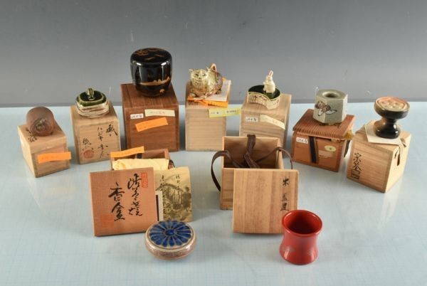 新品，爆買い 美ｌ6563 香合5 蓋置3 棗1 計9点セット 本物保証(香炉、香合)｜売買されたオークション情報、yahooの商品情報をアーカイブ公開 - オークファン 京焼