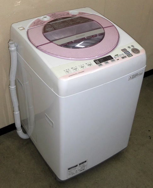 【送料無料・1円スタート！】＿SHARP★8kg洗濯機★ES-GV80P-P★槽クリーン★風乾燥搭載★Ag+イオン★穴なしサイクロン洗浄/ピンク(8S92553)