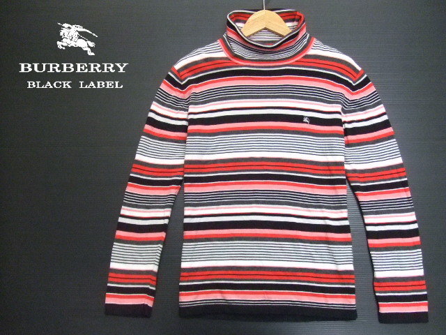 □BURBERRY BLACK LABEL□薄手 コットンセーター ハイネック 