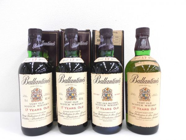 Ballantine's 17 Years Old 4本セット 古酒 4本セット Ballantines VERY OLD SCOTCH WHISKY 17YEARS OLD