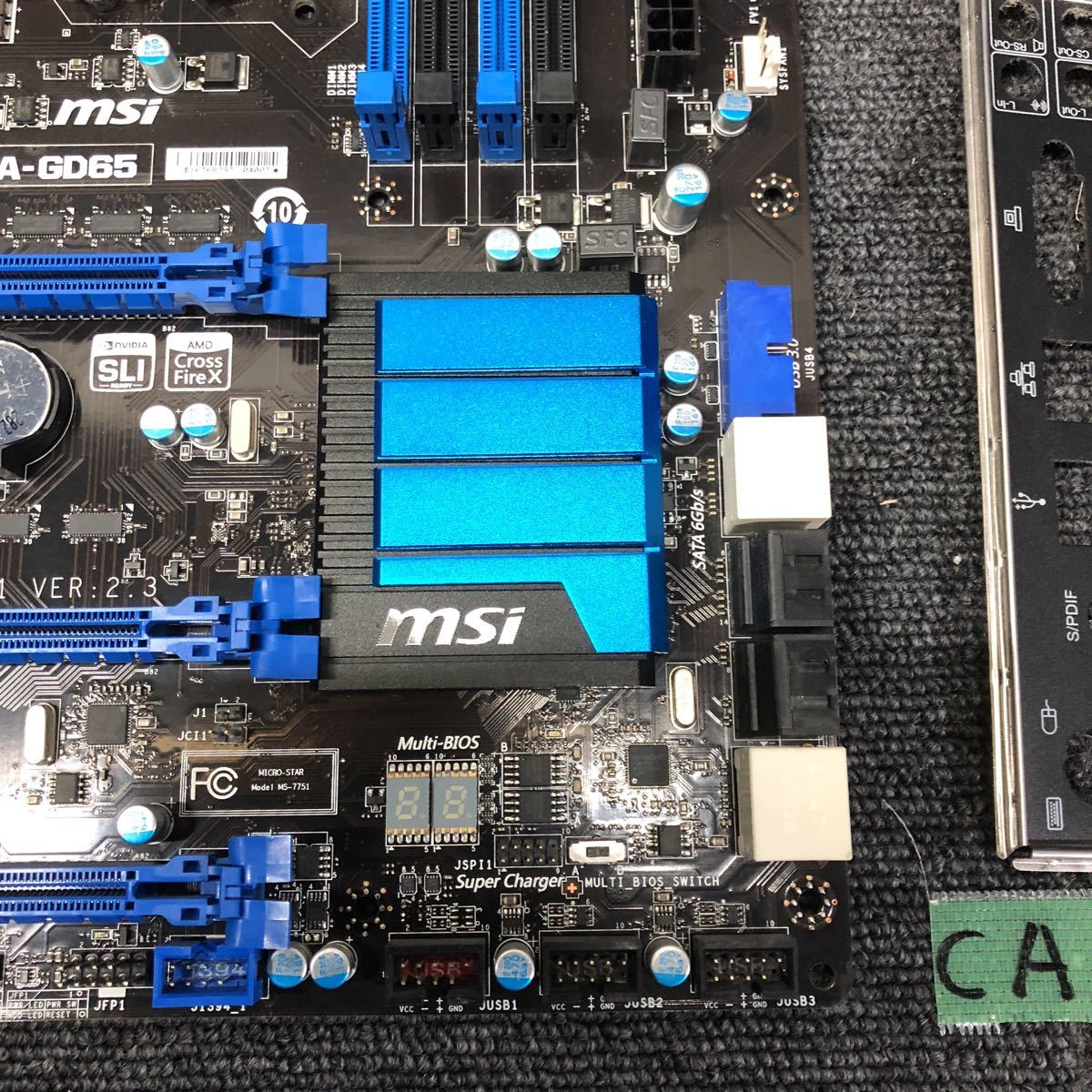 CA-2 激安 デスクトップ マザーボード ファーン パネル MSI Z77A-GD65 E7715IMS V10.11 LGA1155 BIOS立ち上がり確認済み ジャンク