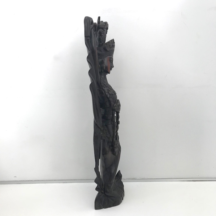 インドネシア バリ島 木彫 黒檀 女神踊り子 置物 オブジェ62cm AK43 