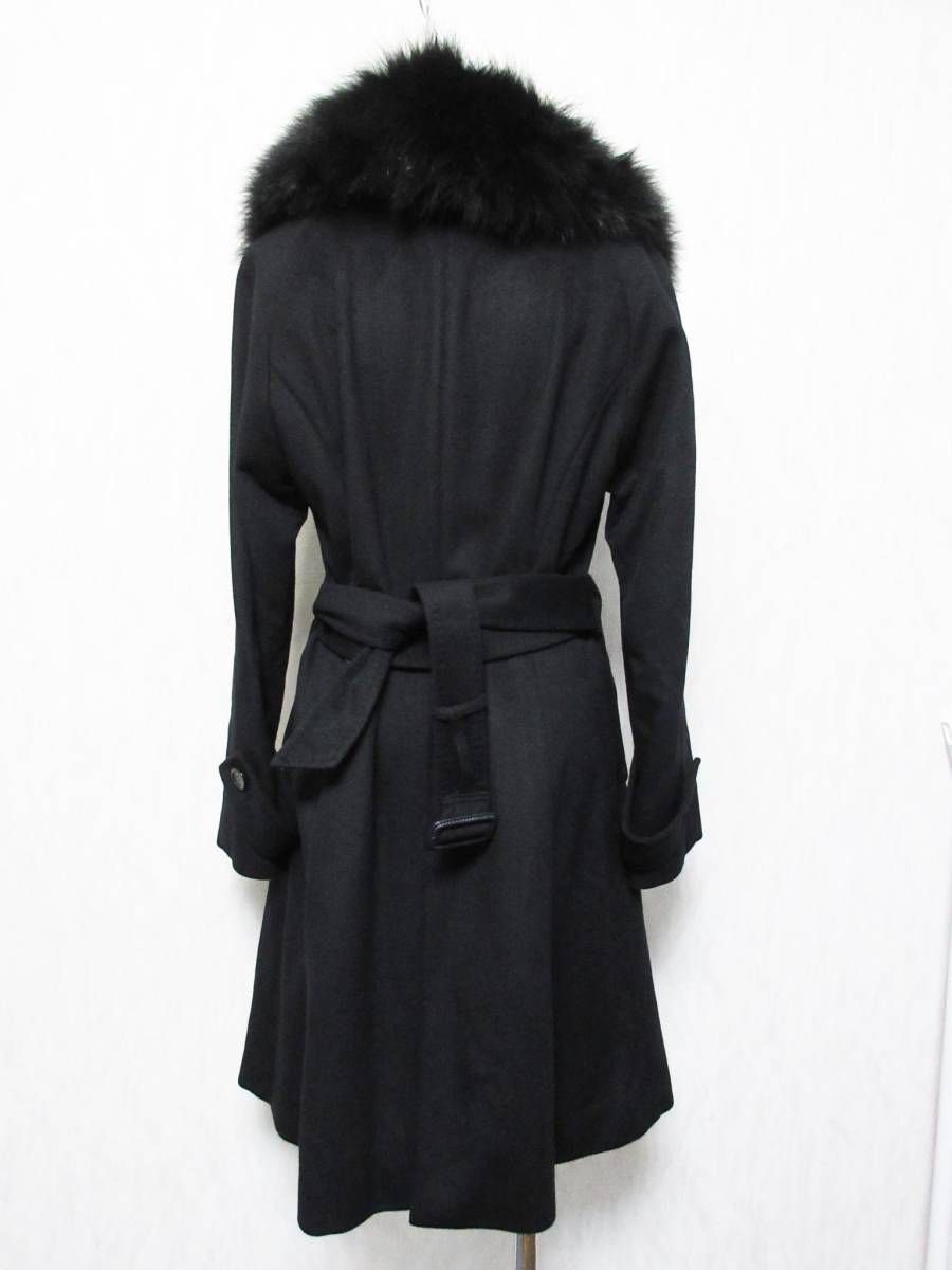 LA RIVA BIANCA ブルーフォックスファー カシミヤ100％ コート 黒 