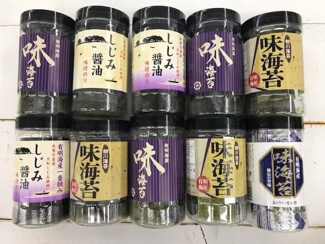 訳あり ギフト解体 賞味期限2019年2月以降 味付のり 卓上ボトル 大量10本セット まとめ買い 味付海苔 定価5400円を1円スタート ...