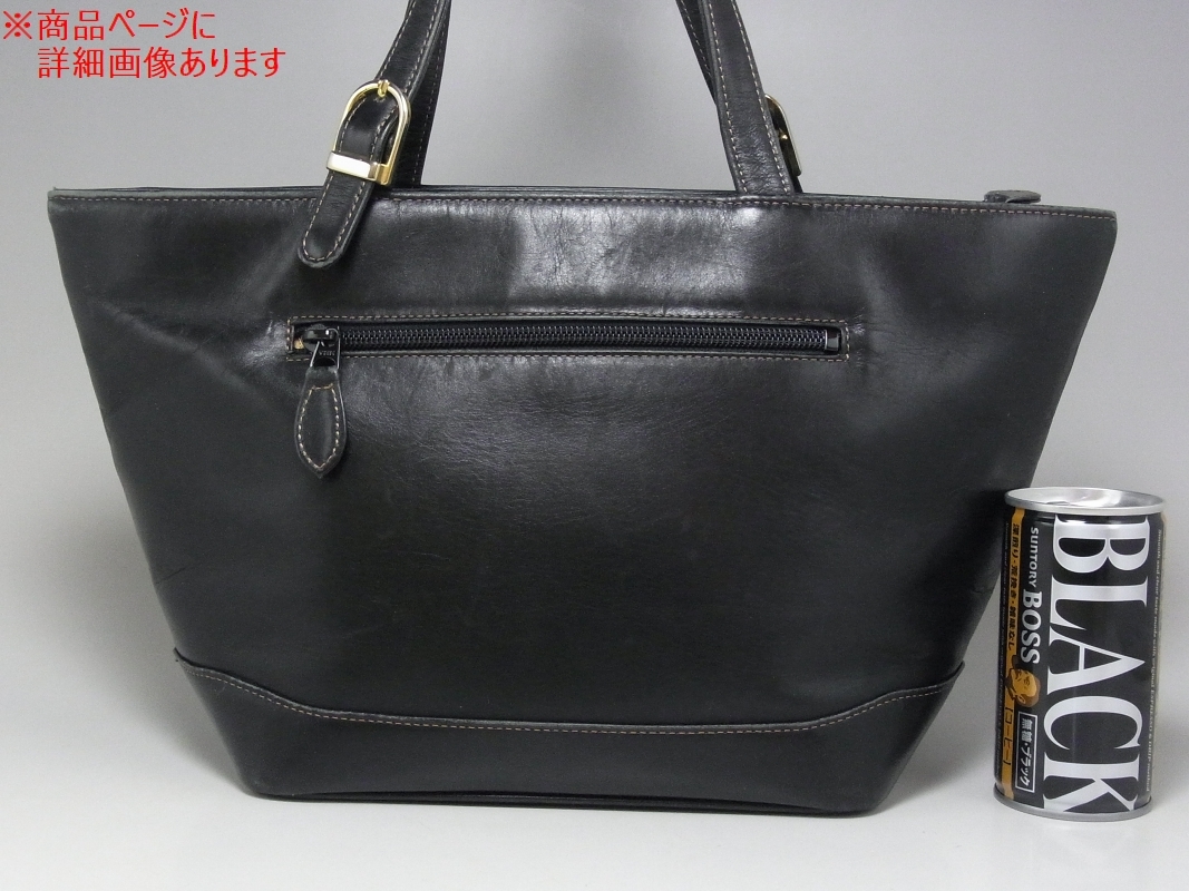 ●キタムラ/Kitamura ハンドバッグ トートバッグ 本革レザー オールレザー ブラック 黒 ブランドロゴ レア 良品