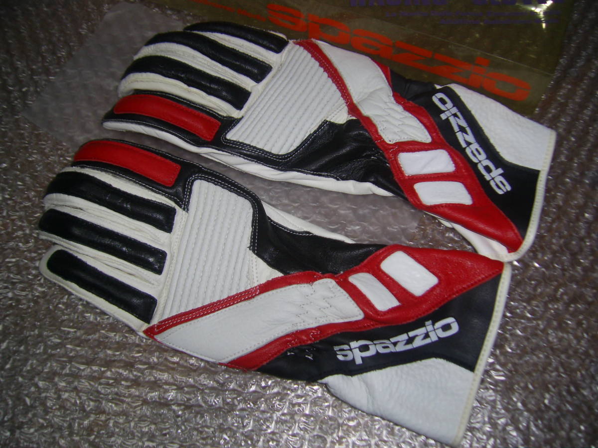 レア当時物！未使用KOMINEコミネ　spazzio　 Mサイズ　牛革　白x赤x黒!　タンクバッグ　ヘルメット　ブーツ　ツナギ　旧車