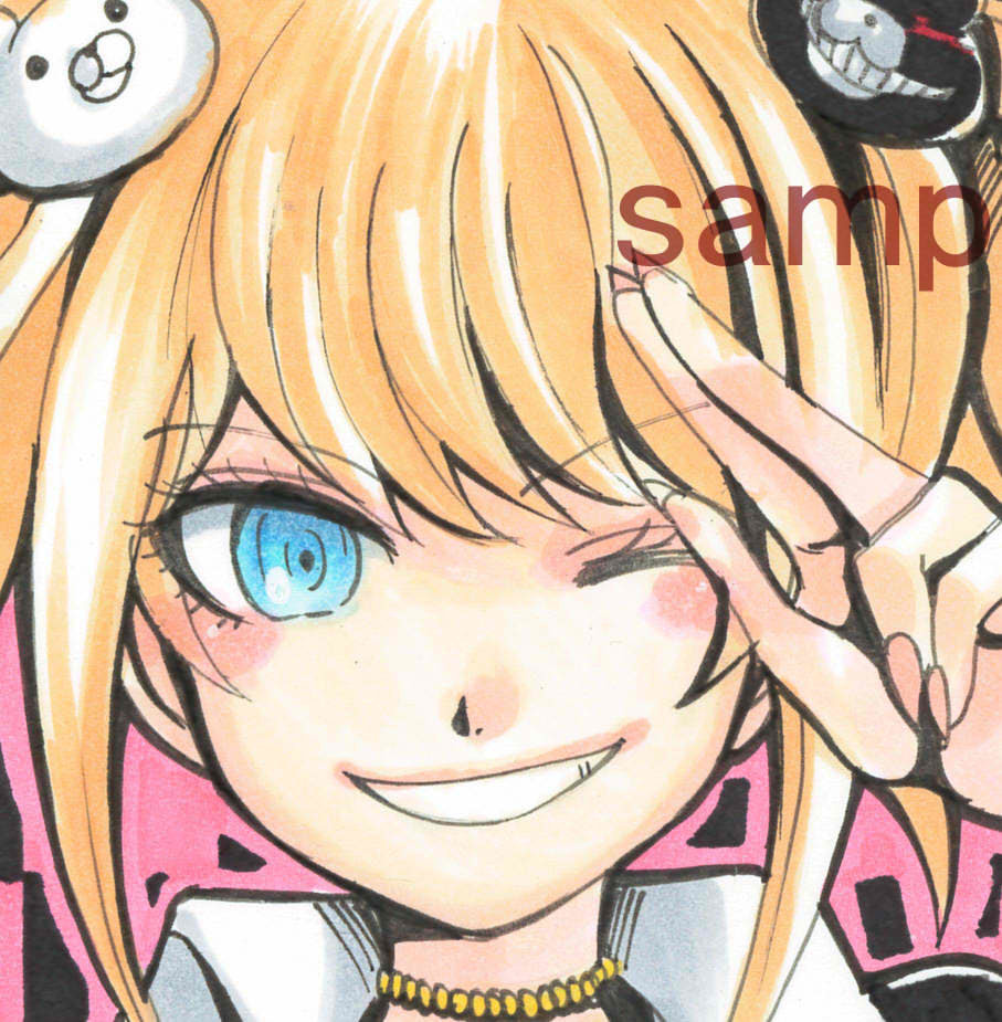 ☆同人手描きイラスト ダンガンロンパ 江ノ島盾子 A4ケント紙