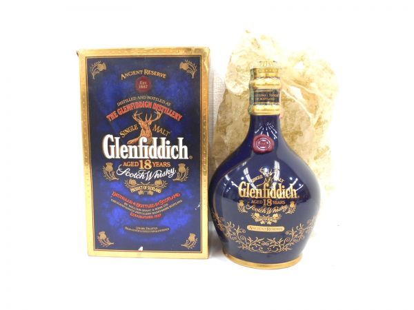 Glenfiddich シングルモルトウイスキー18年 スポード 古酒、箱なし