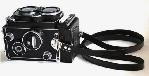 新品 本革 ローライ 二眼用 ストラップ カニ爪 Rollei ローライ