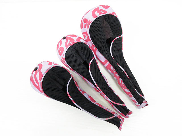 PEARLY GATES パーリーゲイツ ヘッドカバー 6本セット タコス柄 ピンク系 アイアン・DR・FW×2・UT・PT用 [240001210192]【中古】