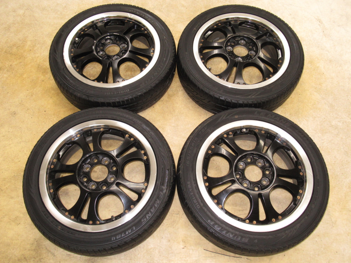ブラック5スポークホイールセット 165/55R15 165/55r15 ホイールセット