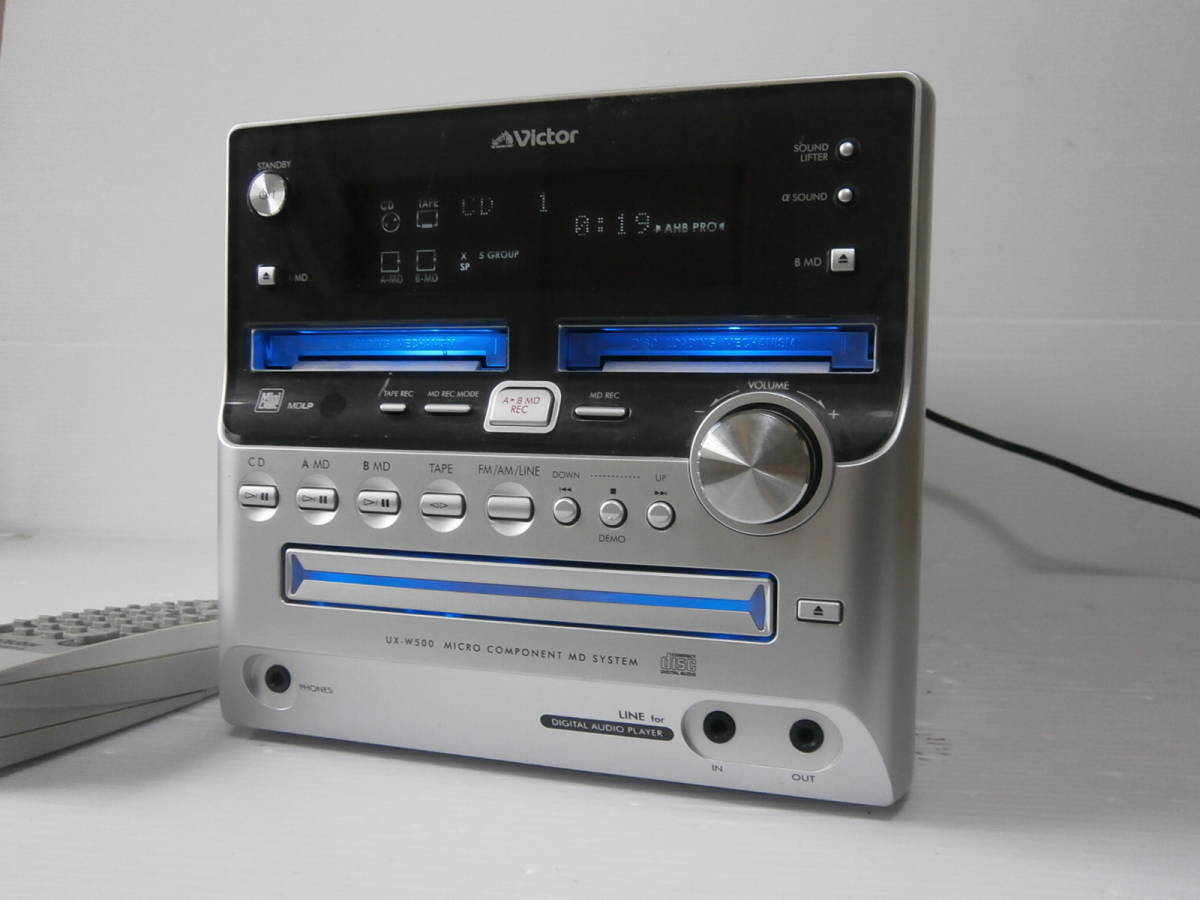 ビクター UX-W500 MDコンポ Victor オススメ品⁄リモコン付Victor 公式