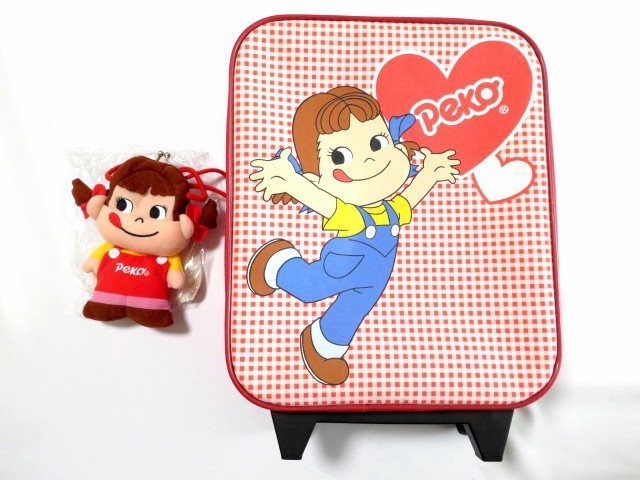 □大量/中古品 ペコちゃん 人形 不二家 園児服/ユニフォーム/首ふり