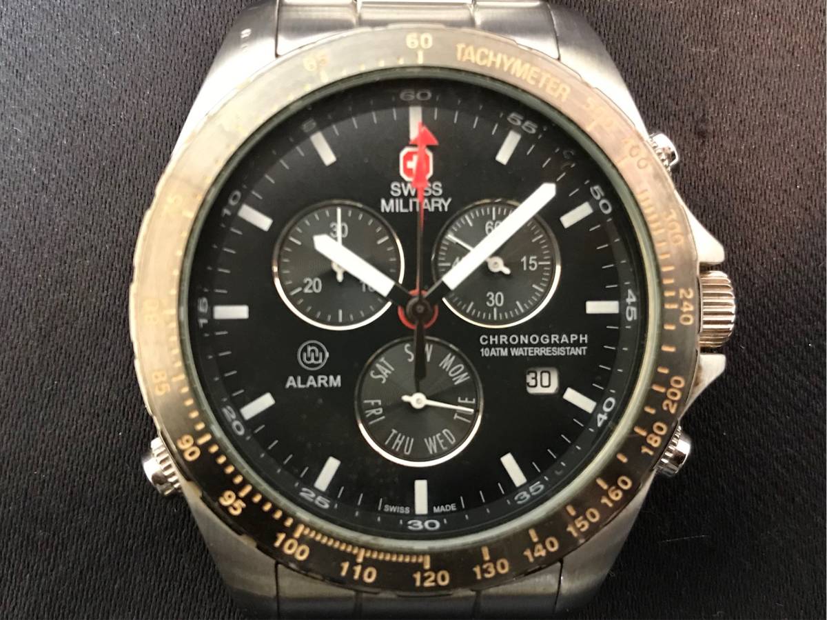 □ SWISS MILITARY スイスミリタリー クロノグラフ 6-507 10080J 