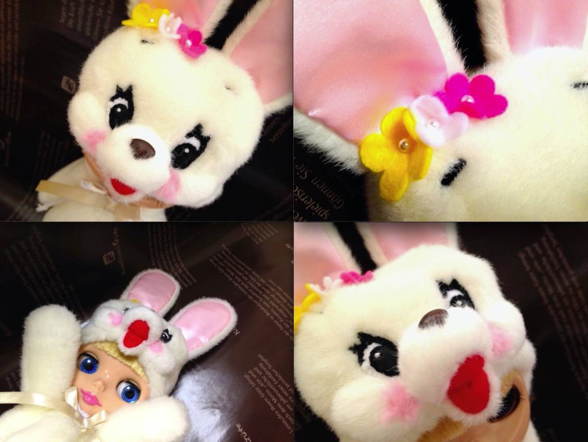 ブライス うさ耳　作家様 ブライス服 うさぎの着ぐるみ アメリカンレトロ風 アイボリー Blythe