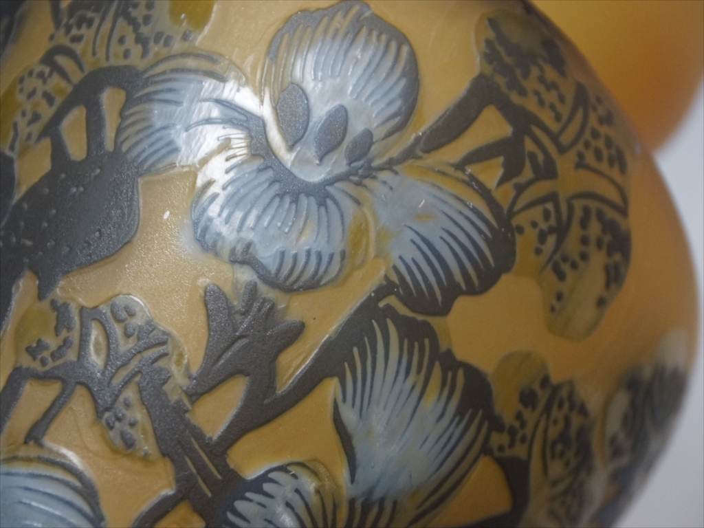 証明書 ☆【証明書】 エミール・ガレ 花瓶 花器 技法 カメオ彫り 被せ