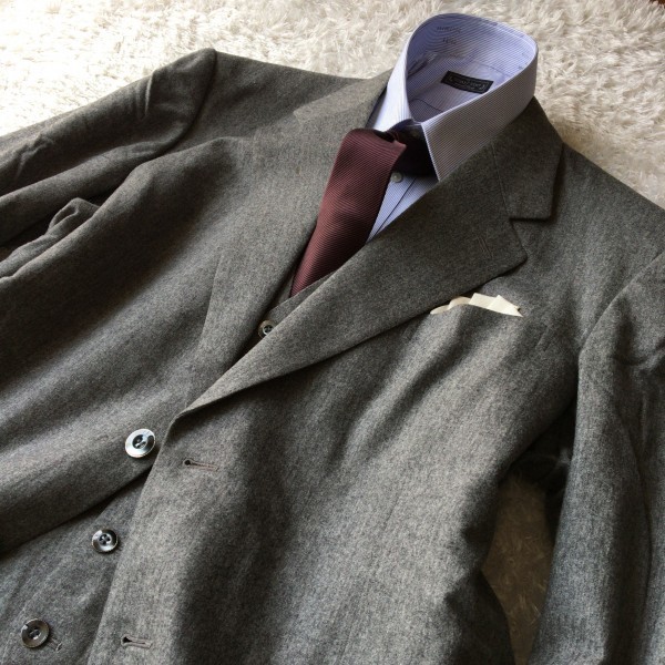 size56☆良品☆ダンヒル Dunhill ３釦スーツ チャコールグレー 1610 極上カシミヤ混xsuper120s dunhill ダンヒル シングルスーツ