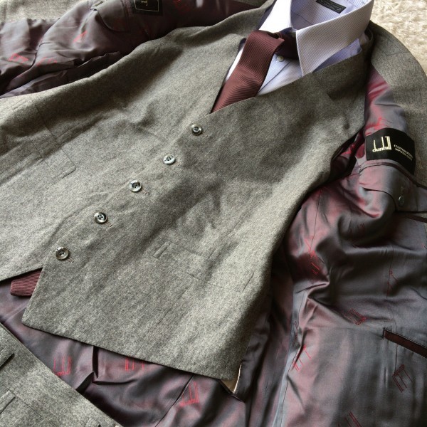 1610 極上カシミヤ混xsuper120s dunhill ダンヒル シングルスーツ