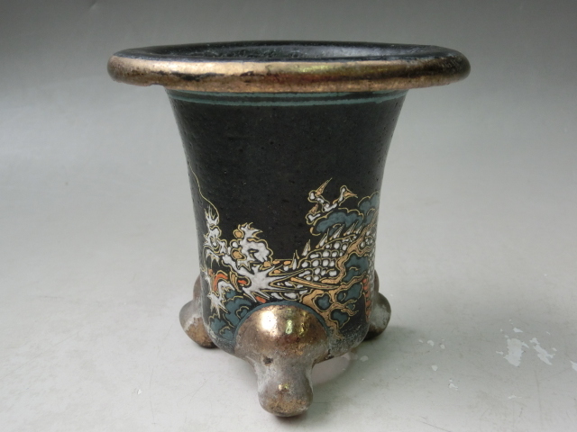 金彩龍図の蘭鉢 金彩龍図の蘭鉢 公式通販 色絵 龍図 蘭鉢 万年鉢
