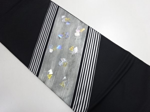 宗sou 引き箔斜め縞に箔散らし模様袋帯