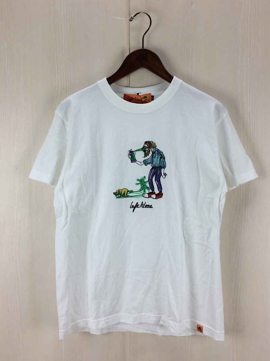 正規品，得価 Left Alone/スプレーイラスト刺繍Tシャツ/M/コットン/WHT(その他)｜売買されたオークション情報、yahooの商品情報をアーカイブ公開 - オークファン Mサイズ