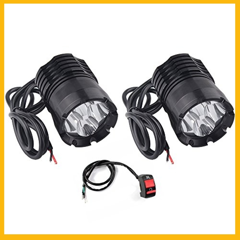 【最終値下げ】色黒 サイズ2点＋スイッチ*1 WINZON バイク汎用LED バイクフォグランプ 防水 防塵 バイクヘッドライト 