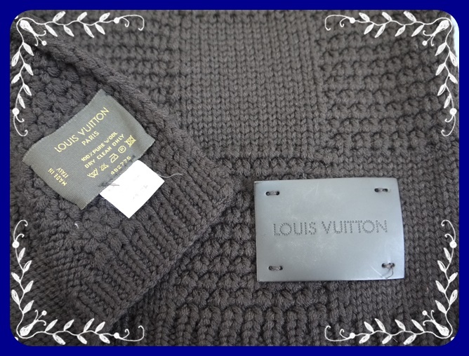 ブラウン LOUIS エシャルプ マフラー ルイヴィトン VUITTON ミンク