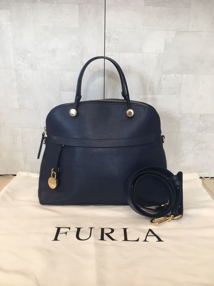 フルラ FURLA パイパー M レディース ハンドバッグ ネイビー ブルー