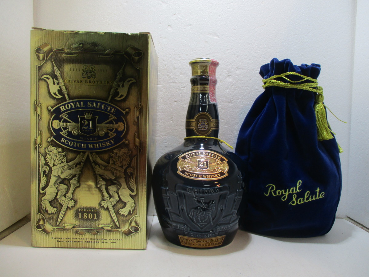 ROYAL SALUTE 21年 ロイヤルサルート 21年 ウイスキー 陶器ボトル 青