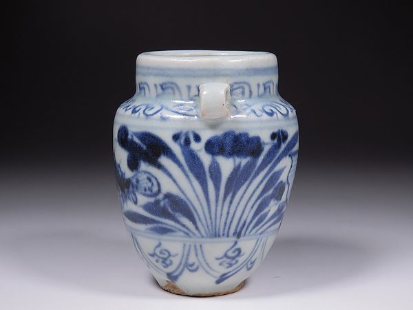 中国　青花釉裏紅　魚藻文　玉壺春瓶　C　7043 青花魚藻文壺 文化遺産オンライン 青花 古染付 明代 魚文小壺 木箱付