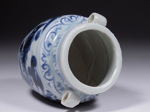 青花魚藻文壺 文化遺産オンライン 青花 古染付 明代 魚文小壺 木箱付