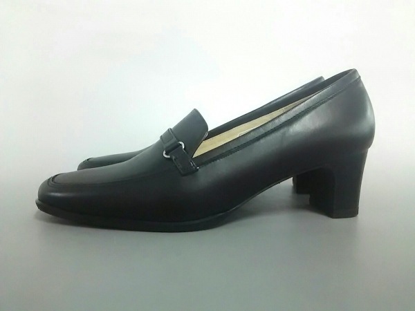 リーガル REGAL 靴 パンプス 23 1/2 レザー 黒 レディース 美品