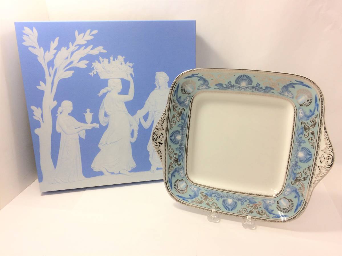 (J6)【未使用】ウェッジウッド　ドルフィンブルー　WEDGWOOD　DOLPHINS　BLUE　B&Bプレート　