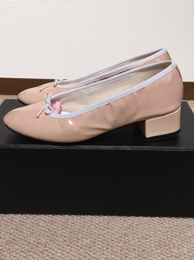 レペット＊repetto 39 美品エナメルパンプス ライトベージュ