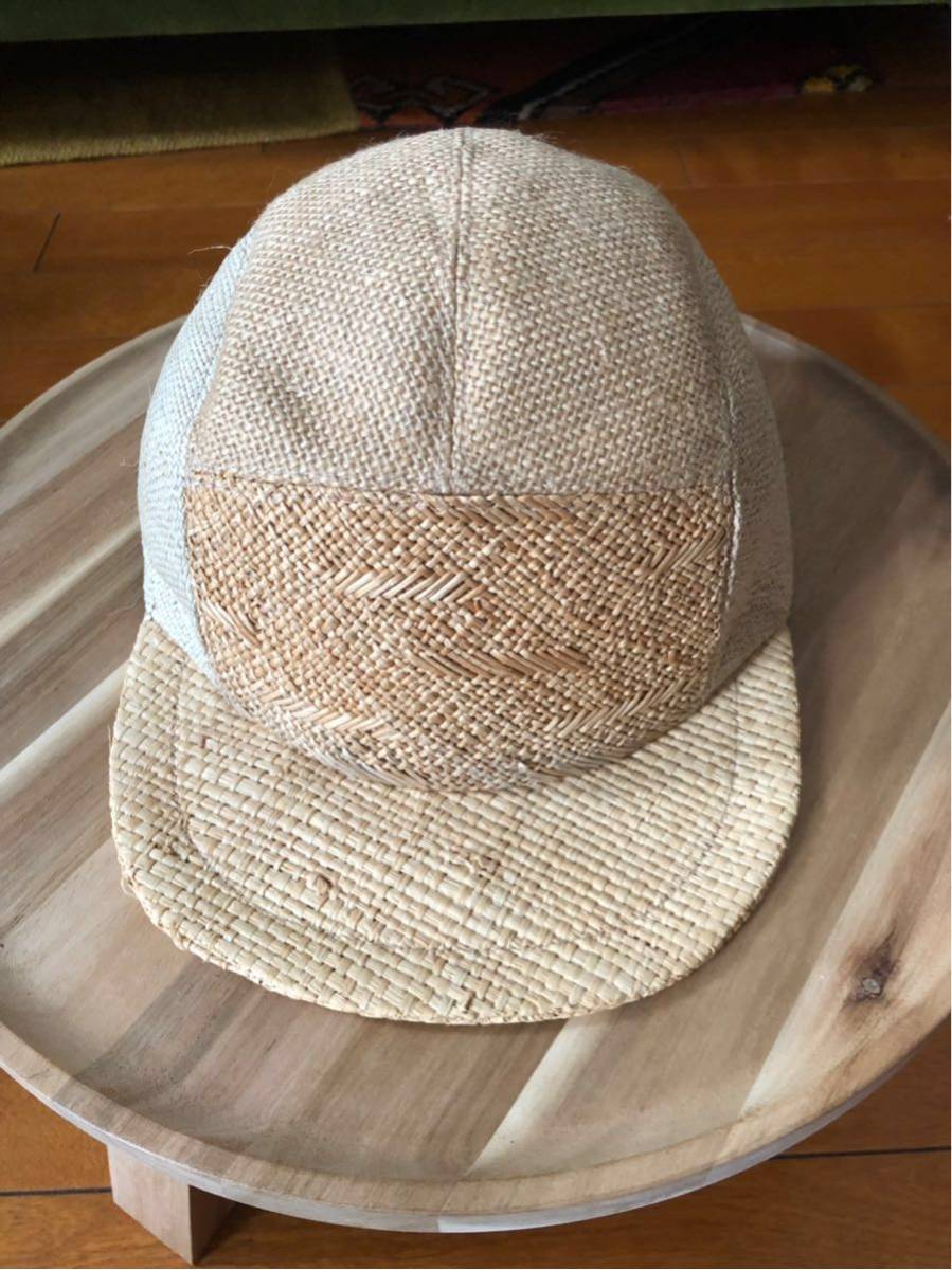 新品 スイス製 Le Tom ラフィアミックス パッチワークキャップ ユニ