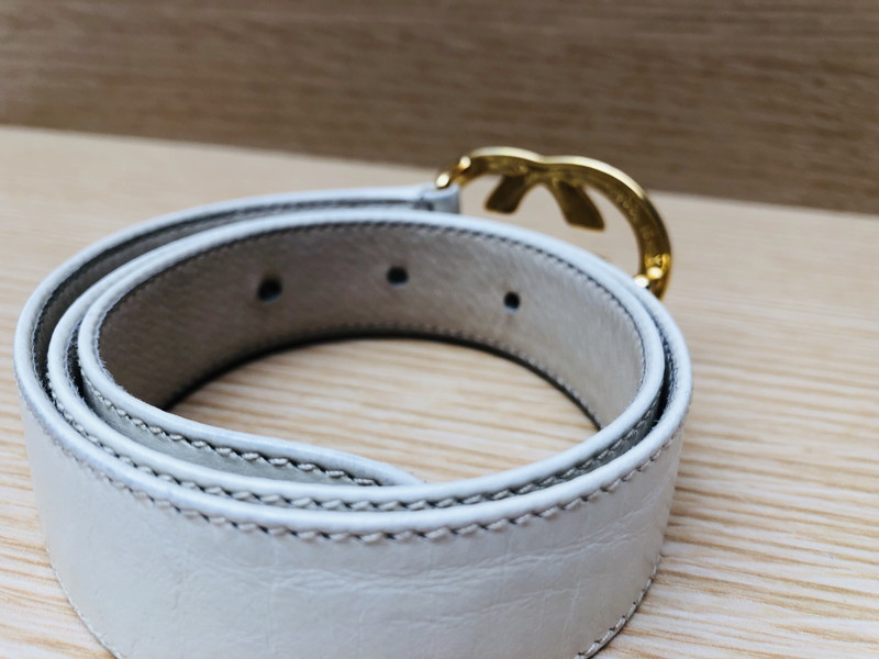 S-52◇GUCCI◇オールドグッチ◇GGバックル◇レザーベルト◇アイボリー