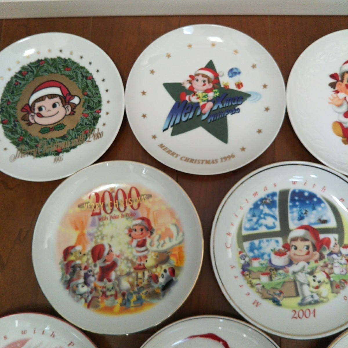 不二家 ペコちゃん クリスマス プレート 皿 絵皿 限定商品 1995 2012