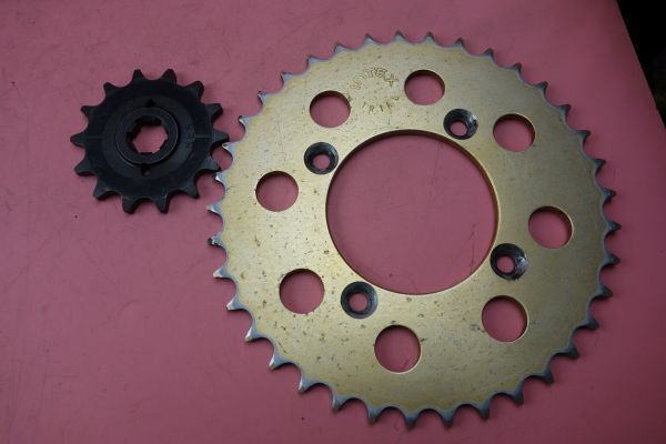 即決 186km 純正 社外 INTEX スプロケット 山OK TLM200 フロント リア