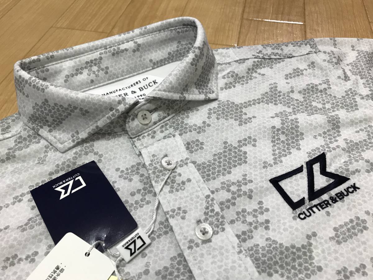 CUTTER&BUCK (カッターアンドバック) カモフラージュ柄 半袖ポロシャツ CGMLJA19 (グレー)ＬＬ